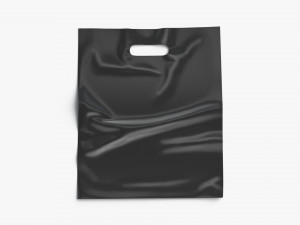Black Die-cut Plastic Bag - handle packet 3D Model