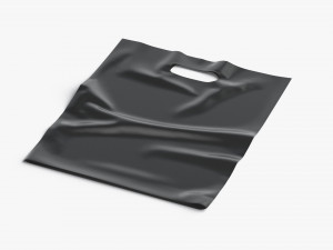 Black Die-cut Plastic Bag - handle packet 3D Model