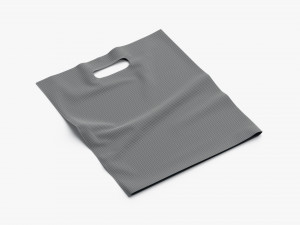 Black Die-cut Plastic Bag - handle packet 3D Model