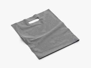 Black Die-cut Plastic Bag - handle packet 3D Model