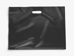 Black Wide Die-cut Plastic Bag - handle packet Modelo 3D