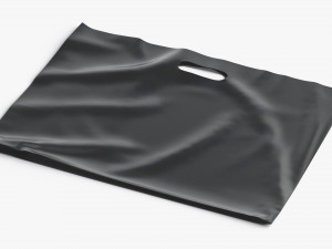 Black Wide Die-cut Plastic Bag - handle packet Modelo 3D