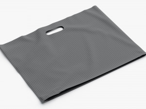 Black Wide Die-cut Plastic Bag - handle packet Modelo 3D