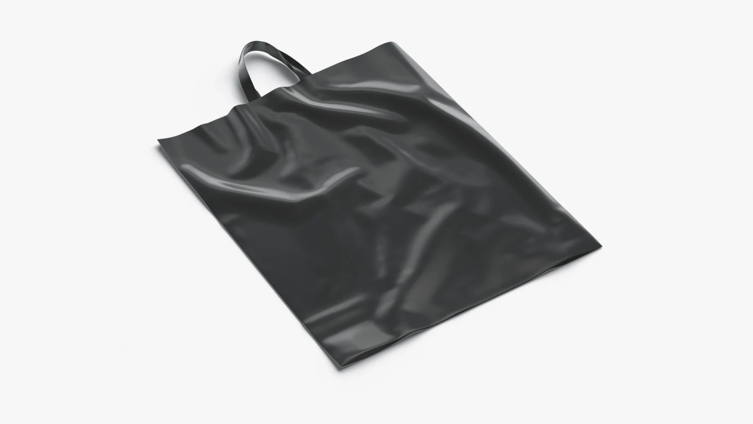 Black Loop Handle Plastic Bag - shop carry packet 3D Model .c4d .max .obj .3ds .fbx .stl .blend 