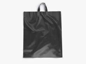 Black Loop Handle Plastic Bag - shop carry packet 3D Model