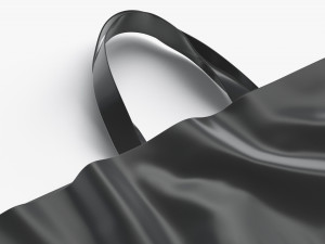 Black Loop Handle Plastic Bag - shop carry packet 3D मॉडल