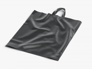 Black Loop Handle Plastic Bag - shop carry packet 3D मॉडल