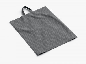 Black Loop Handle Plastic Bag - shop carry packet 3D मॉडल