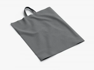 Black Loop Handle Plastic Bag - shop carry packet 3D Model