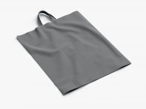 Black Loop Handle Plastic Bag - shop carry packet 3D Model