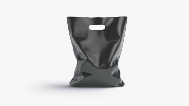 Black Die cut Plastic Bag handle packet stand 3D Modell in Andere 3DExport