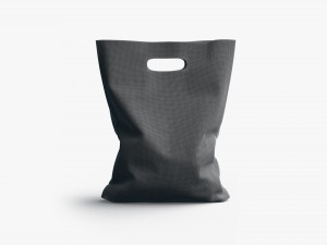 Black Die-cut Plastic Bag - handle packet stand 3D Model