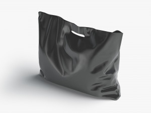 Black Wide Die-cut Plastic Bag - handle packet stand 3D Model