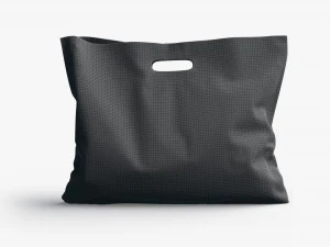 Black Wide Die-cut Plastic Bag - handle packet stand 3D Model