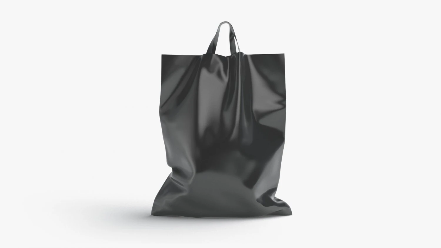 Black Loop Handle Plastic Bag - shop carry packet stand 3D Model .c4d .max .obj .3ds .fbx .stl .blend 