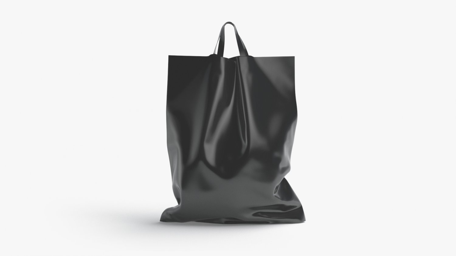 3D model Black Loop Handle Plastic Bag - shop carry packet stand VR / AR /  low-poly