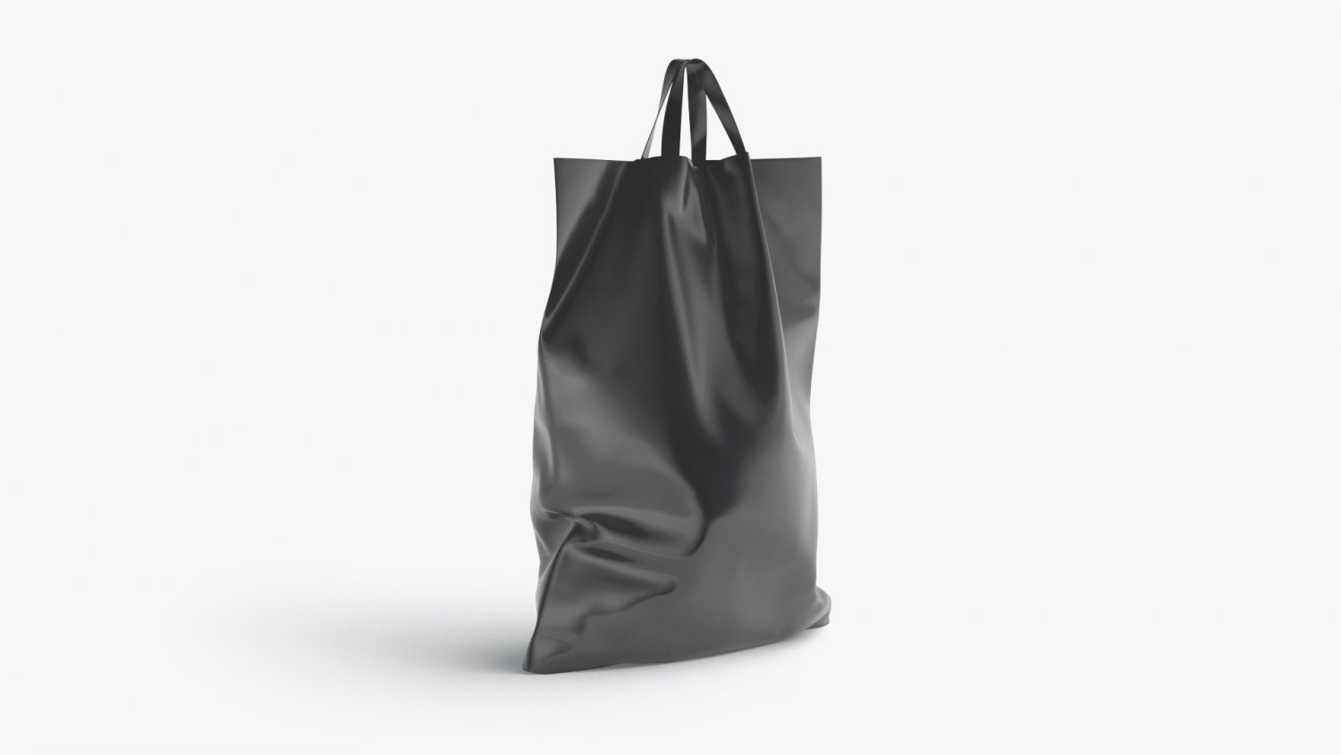 Black Loop Handle Plastic Bag - 3D Model by rebrandy