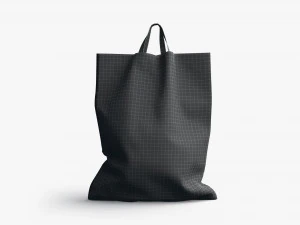 Black Loop Handle Plastic Bag - shop carry packet stand 3D Model