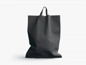 Black Loop Handle Plastic Bag - shop carry packet stand 3D Model