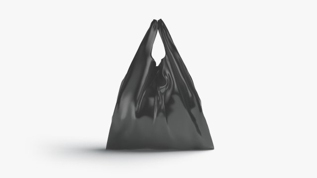 Black T-shirt Plastic Bag - handle packet stand 3D Modell .c4d .max .obj .3ds .fbx .stl .blend