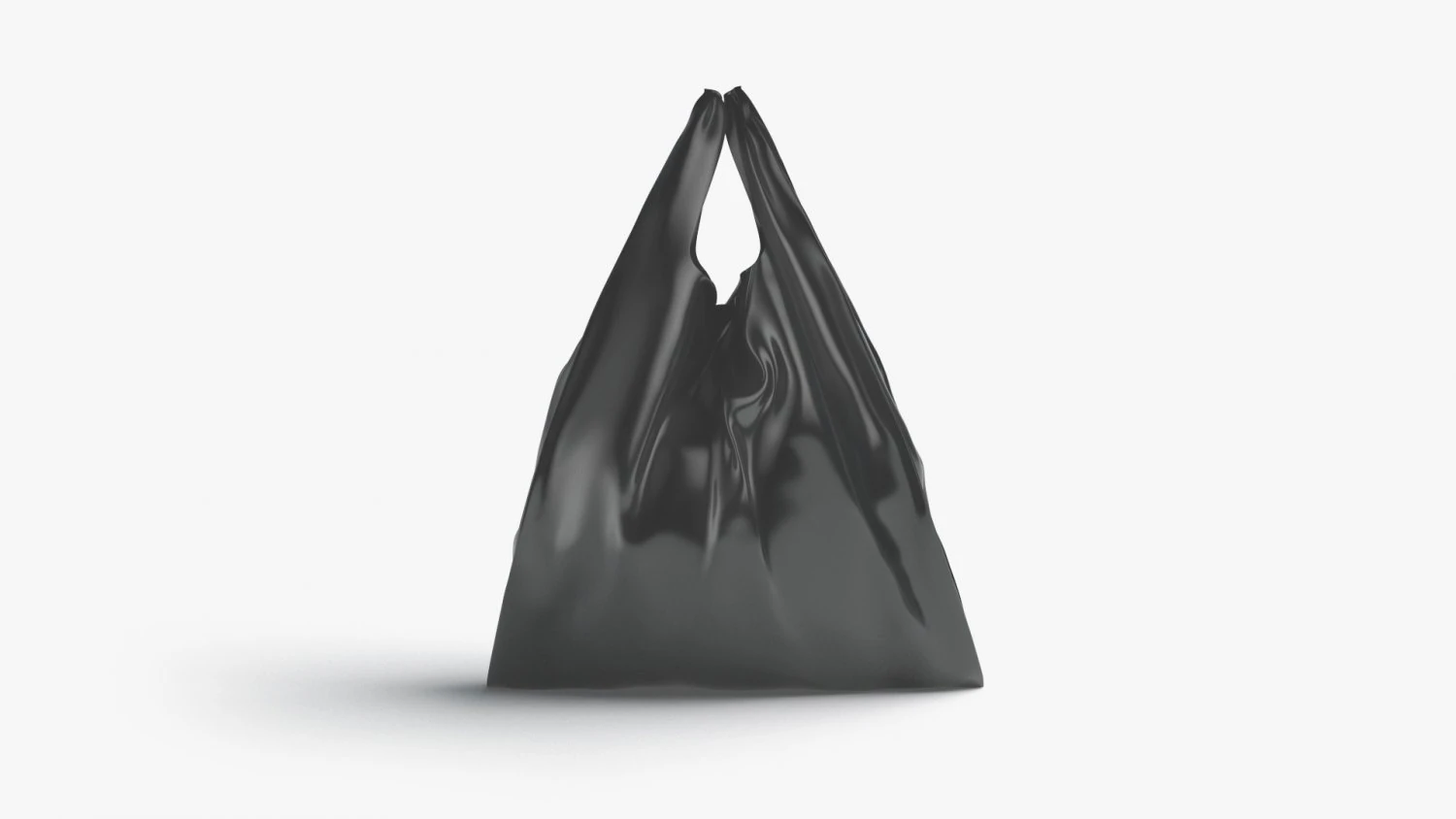 Black T-shirt Plastic Bag - handle packet stand 3D Model .c4d .max .obj .3ds .fbx .stl .blend