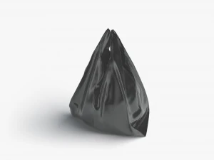 Black T-shirt Plastic Bag - handle packet stand 3D Model