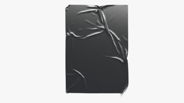 Black Wheatpaste Poster - paper crumpled glued placard 3D मॉडल .c4d .max .obj .3ds .fbx .stl .blend 