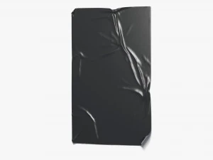 Black Wheatpaste Poster - paper crumpled glued placard 3D Model