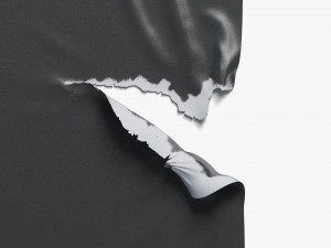Black Torn Wheatpaste Poster - paper wrinkled glued affiche 3D Модель