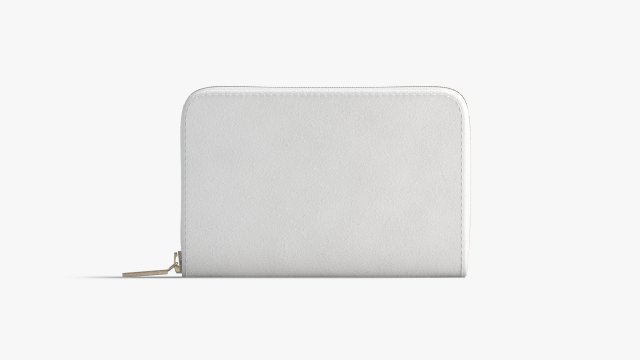White Clutch Bag - purse with gold zipper 3D Model in Other 3DExport