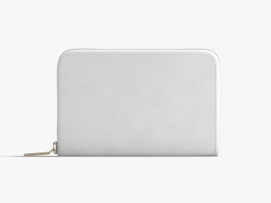 White Clutch Bag - purse with gold zipper Modèle 3D