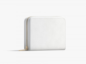 White Clutch Bag - purse with gold zipper Modèle 3D