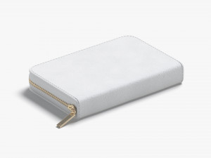 White Clutch Bag - purse with gold zipper Modèle 3D