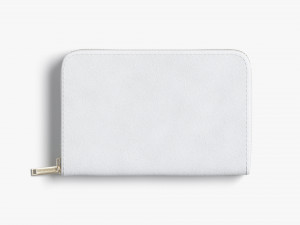 White Clutch Bag - purse with gold zipper Modèle 3D