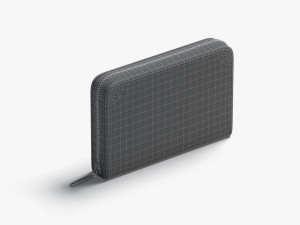 White Clutch Bag - purse with gold zipper Modèle 3D
