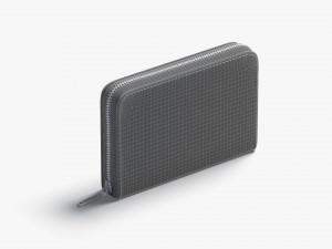 White Clutch Bag - purse with gold zipper Modèle 3D