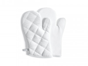 White Oven Mitten - kitchen linen gloves potholders Modelo 3D
