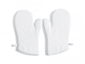 White Oven Mitten - kitchen linen gloves potholders Modelo 3D