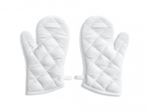 White Oven Mitten - kitchen linen gloves potholders Modelo 3D