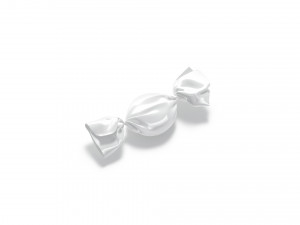 White Candy Wrap - wrapped sweet food packaging Model 3D