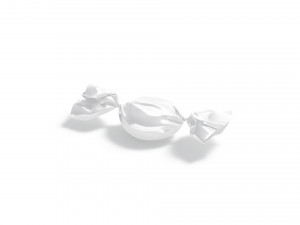 White Candy Wrap - wrapped sweet food packaging Modello 3D