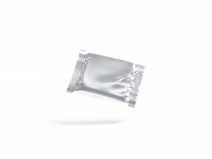 White Square Candy Wrap - wrapped sweet food package Modello 3D