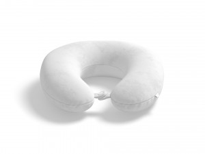 White Travel Pillow - neck head support cushion 3D Model