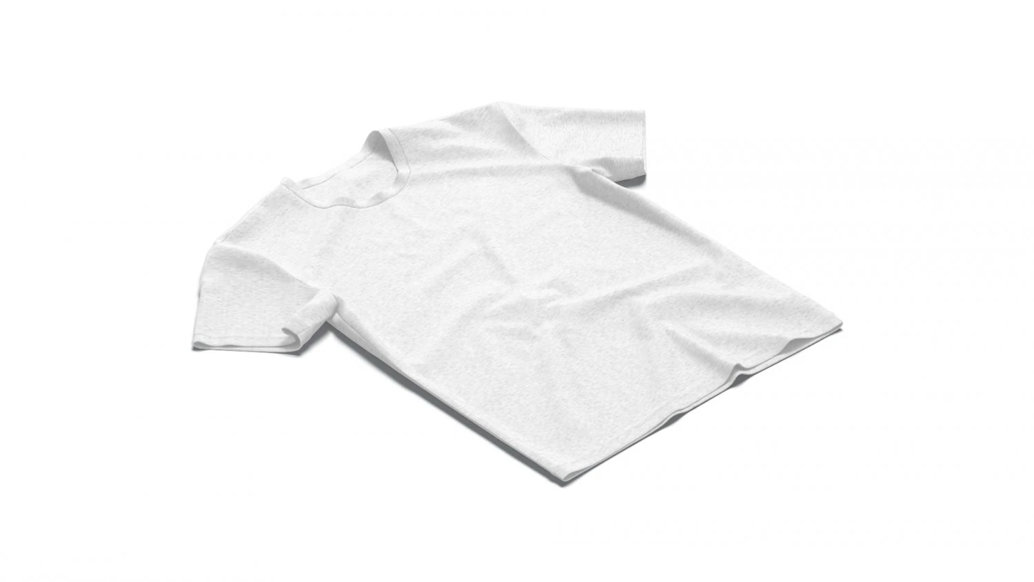 Flat Lay T-shirt - crumpled crew neck lying tshirt 3D Model .c4d .max .obj .3ds .fbx .stl .blend 