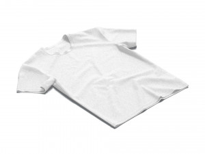 Flat Lay T-shirt - crumpled crew neck lying tshirt 3D Model