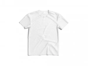 Flat Lay T-shirt - crumpled crew neck lying tshirt 3D Model