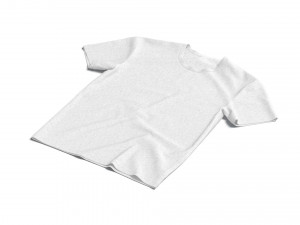 Flat Lay T-shirt - crumpled crew neck lying tshirt 3D Model