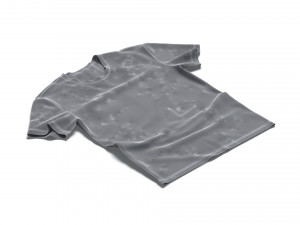 Flat Lay T-shirt - wrinkled casual tshirt 3D Модель