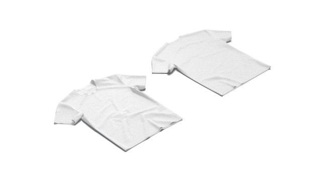 Flat Lay T-shirt front and back - crumpled unisex tshirt 3D Model .c4d .max .obj .3ds .fbx .stl .blend 