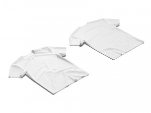 Flat Lay T-shirt front and back - crumpled unisex tshirt 3D 模型